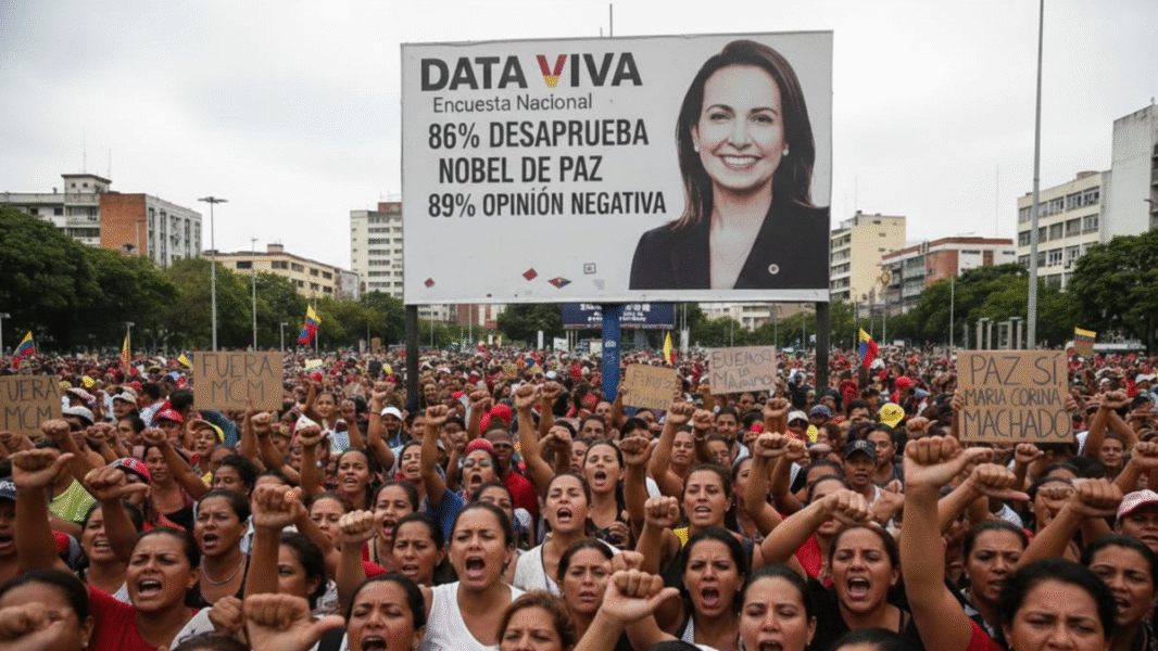 86% de los venezolanos está en desacuerdo al otorgamiento del Premio Nobel de la Paz a MCM
