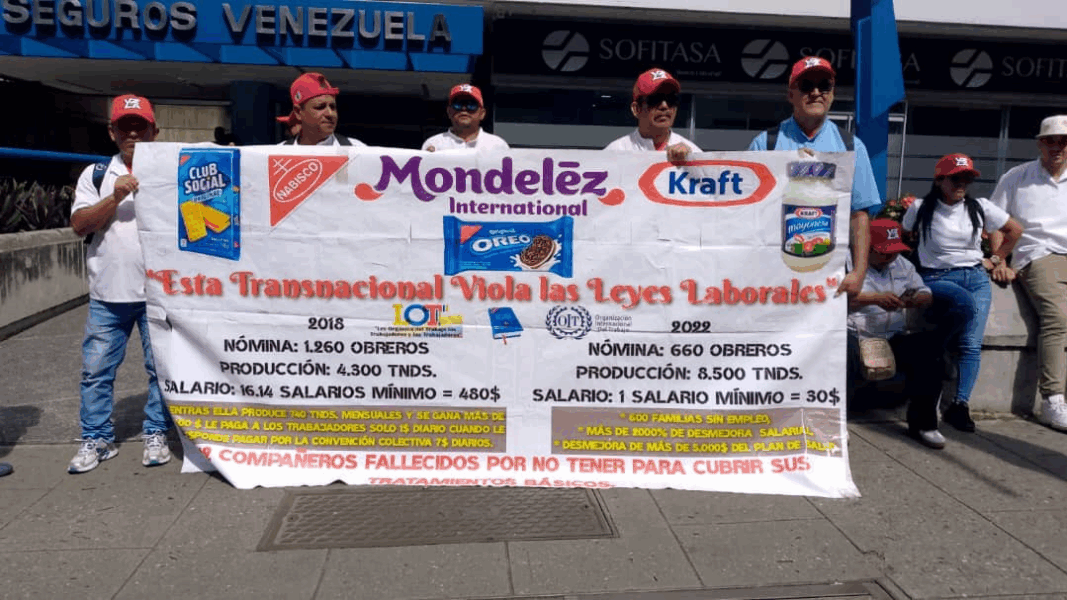 Trabajadores de Mondelez protestan en Caracas