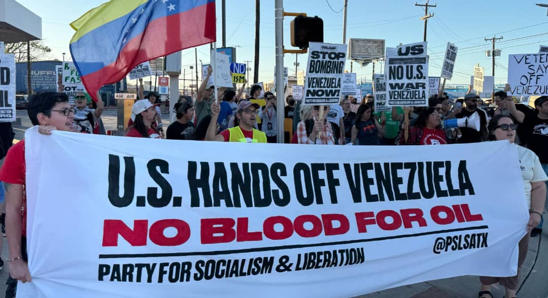 Protestas en Texas denuncian injerencia estadounidense en Venezuela