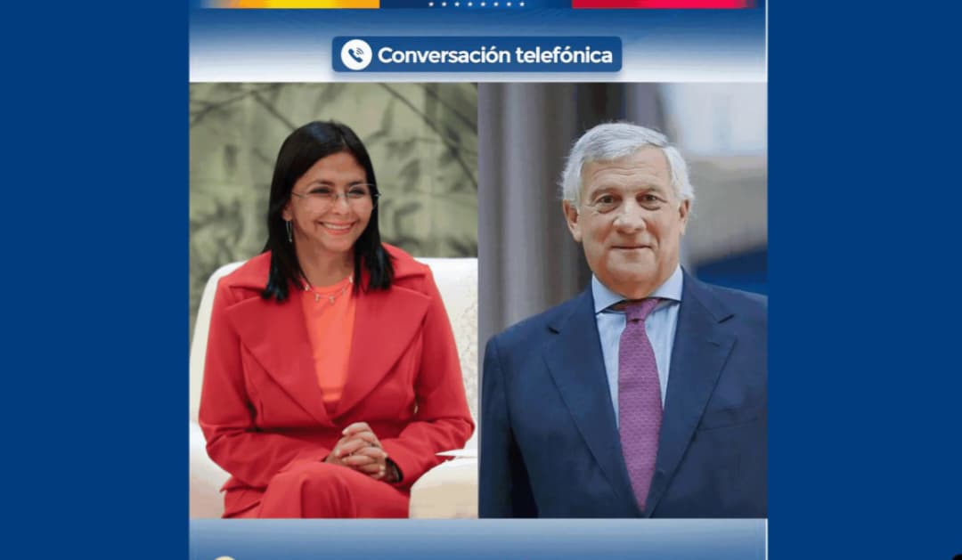 Delcy Rodríguez y Antonio Tajani refuerzan cooperación Venezuela-Italia en llamada bilateral