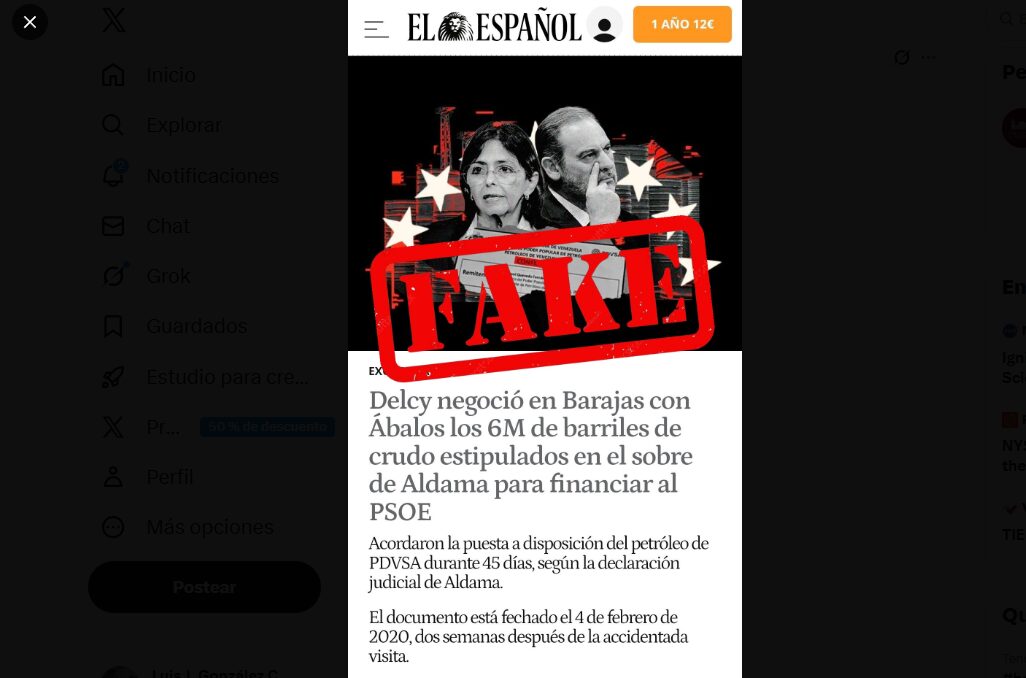 Desmienten fake news de supuesta financiación de Pdvsa al PSOE