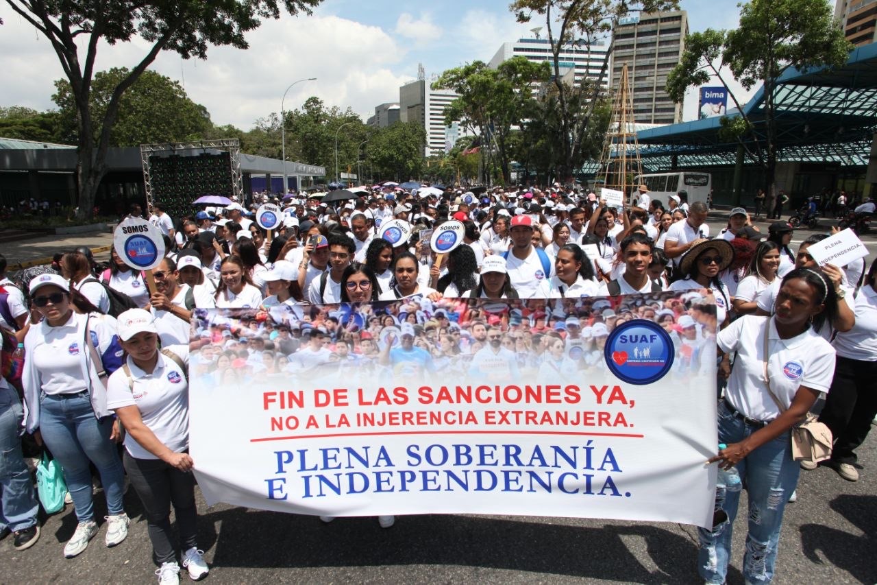 Trabajadores del SUAF tomaron las calles de Caracas en defensa de la soberanía nacional
