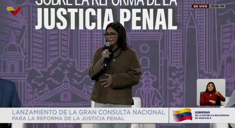 Delcy Rodríguez lanza consulta para reformar la justicia penal