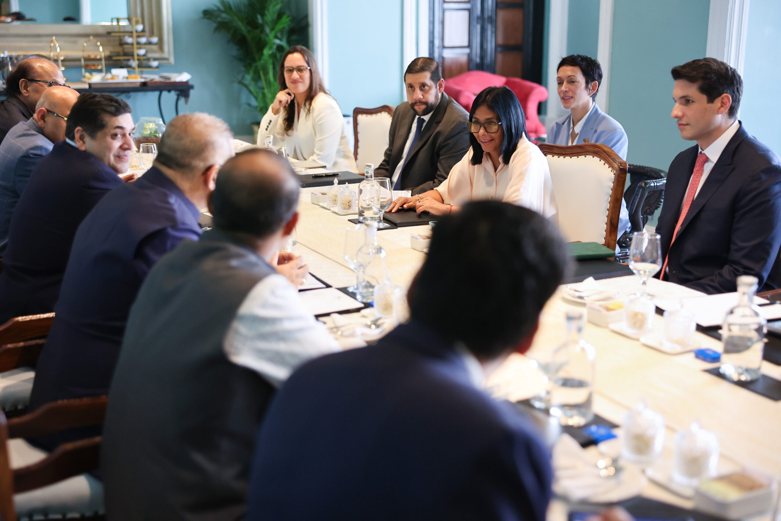 Delcy Rodríguez se reúne con el grupo ESSAR de India para evaluar inversiones
