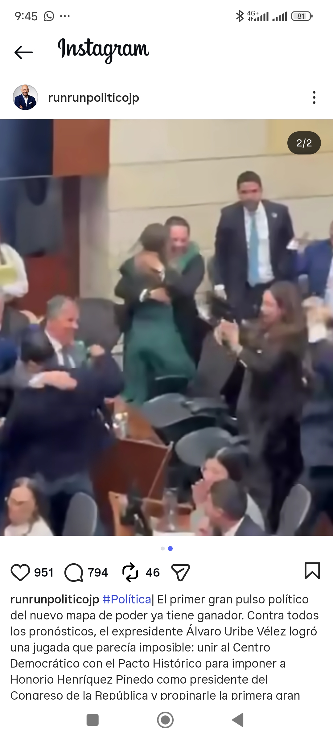 Álvaro Uribe logra alianza para presidir el Congreso