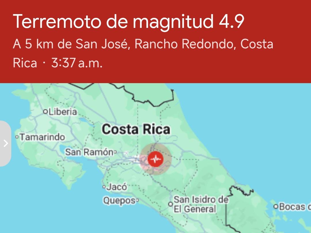 Dos sismos en Costa Rica sacudieron San José durante la madrugada