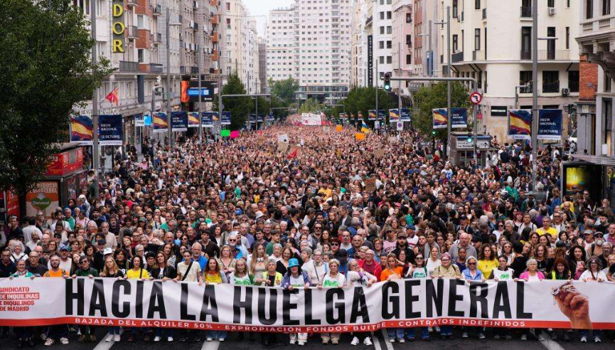 «Hacia la huelga general»: la indignación por la crisis habitacional moviliza a más de 50 ciudades en España